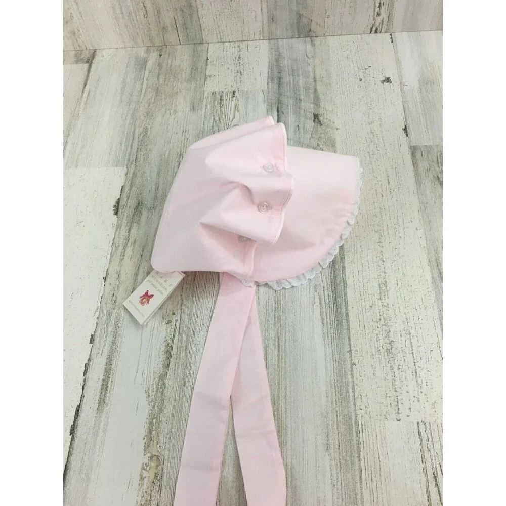 The Beaufort Bonnet Company XL 3T 4T Bellefaire Bonnet Pink Eyelet Lace Girls - Picture 10 of 14
